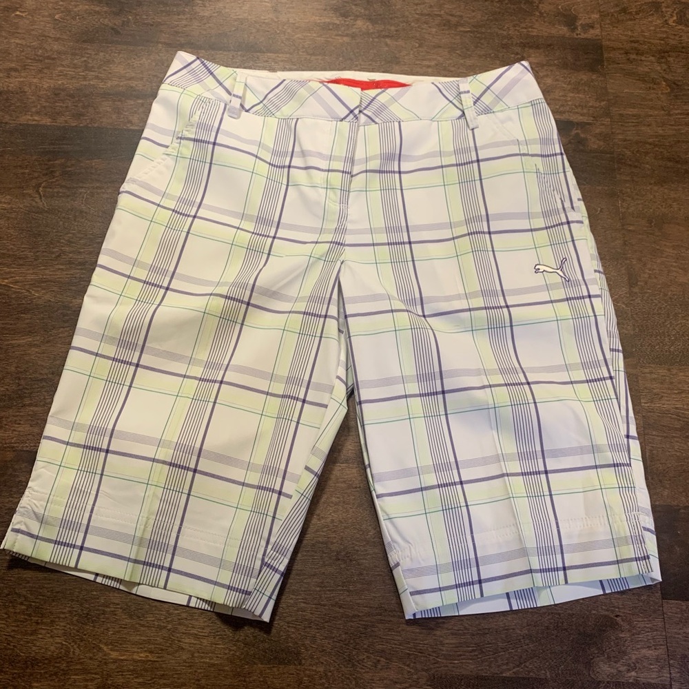 Women’s Plaid Puma Golf Shorts